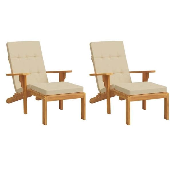 Maison Exclusive - Långfällstolar kuddar set om 2 beige oxford tyg beige