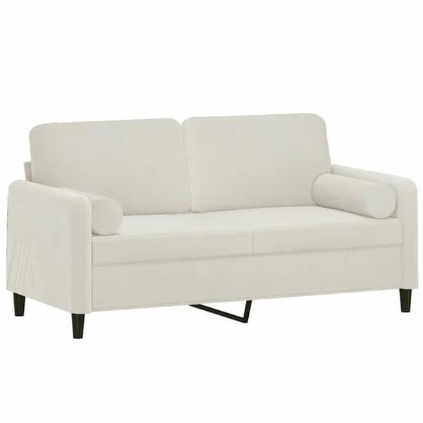 Soffa - EXKLUSIVT HUS - 2-sits soffa - Krämfärgad sammet - Robust metallram - 140 cm Grädde