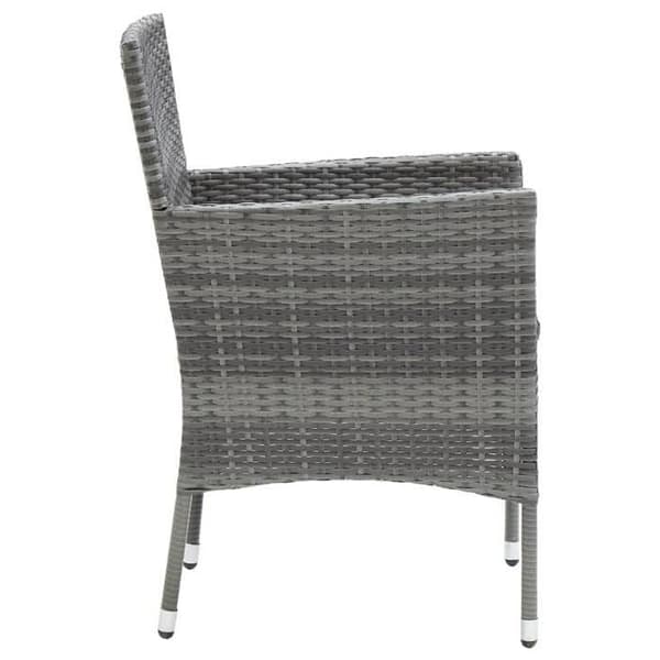 Maison Exclusive - Puutarhatuolit, 4 kpl, punottua muovia, Harmaa Grå