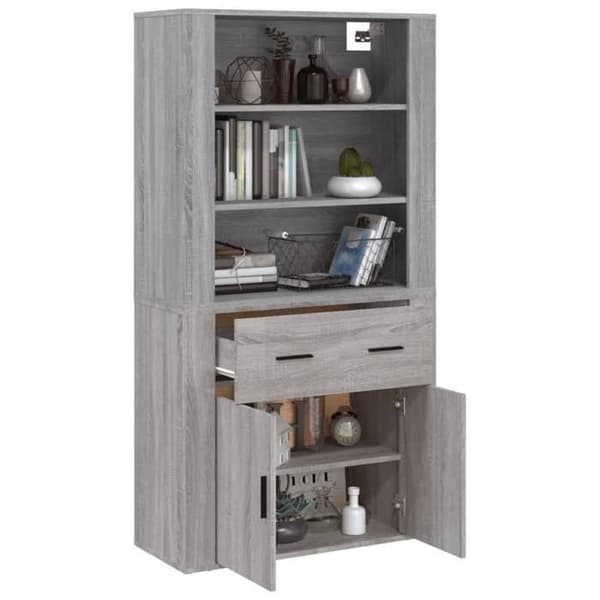 Maison Exclusive - Høj buffet Sonoma grå Ingeniørtræ