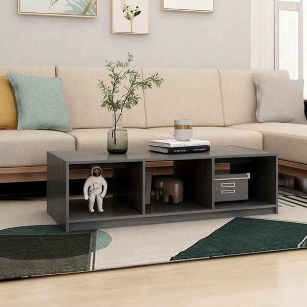 Maison Exclusive - Harmaa sohvapöytä 110x50x34 cm massiivipuusta