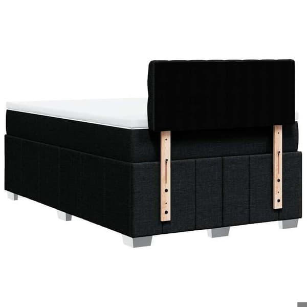 Maison Exclusive - Seng med lameller og madras Sort 120x200 cm Stof