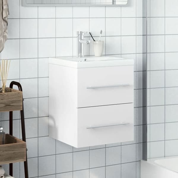 Maison Exclusive - Badeværelsesskab med integreret vask i hvid