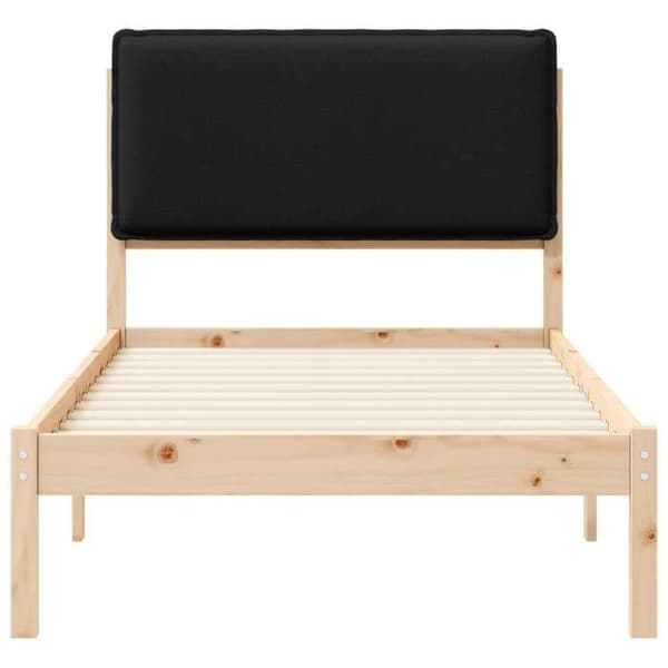Maison Exclusive - Vuodekehys pehmustetulla päädyllä Musta 90 x 190 cm Svart