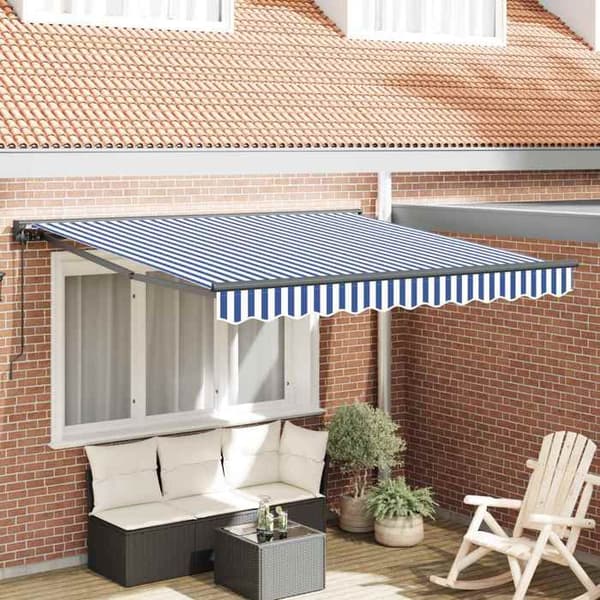 Maison Exclusive - Blå og Hvid Markisedug 300 x 250 cm