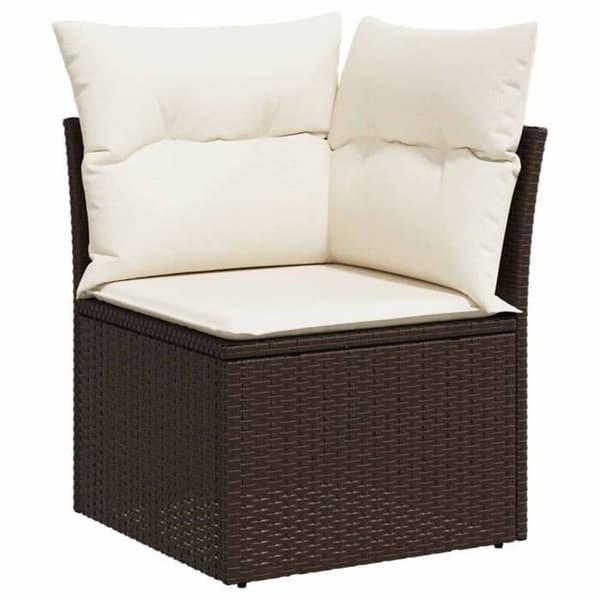 Maison Exclusive - Trädgårdsmöbler med kuddar 7 delar brun flätad resin