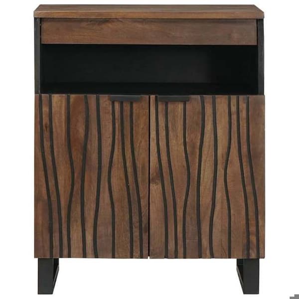 Buffé - EXKLUSIVT HUS - Rektangulär - massiv mangoträ - tvåfärgad texturerad finish - 60x33x75 cm brun