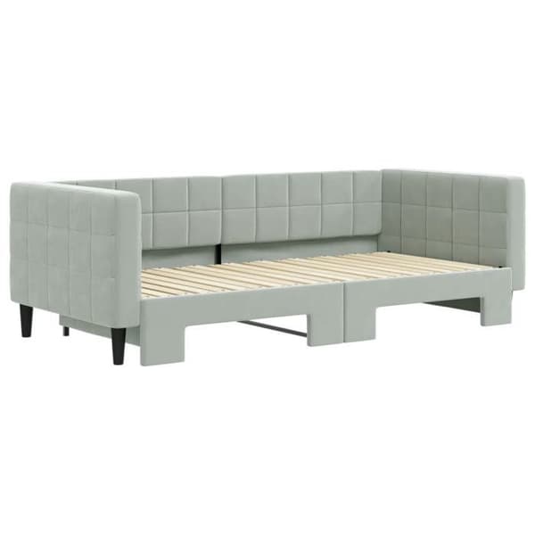 Maison Exclusive - Dagbädd med utdragssäng ljusgrå 90x190 cm sammet