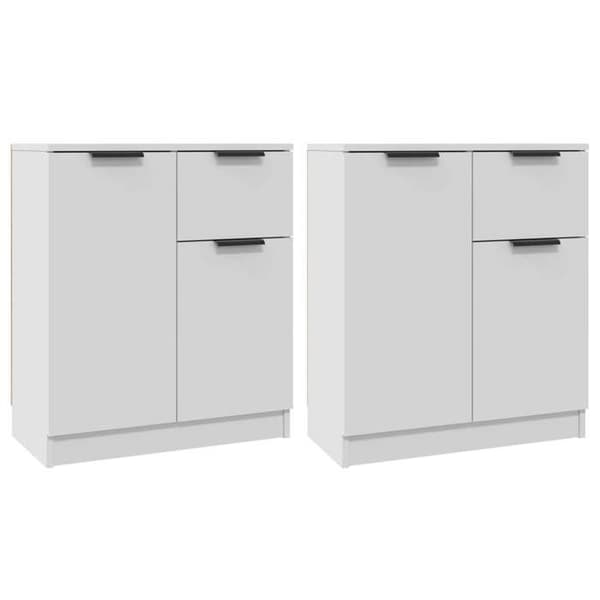 Maison Exclusive - Buffeter 2 stk hvid 60x30x70 cm Ingeniørtræ