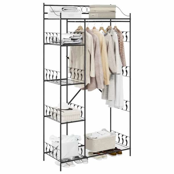 Maison Exclusive - Åben Skab Sort 101 x 43 x 188 cm Stål Svart