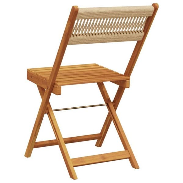 Maison Exclusive - Fällbara stolar 8 delar Beige Massivt Akaciaträ beige