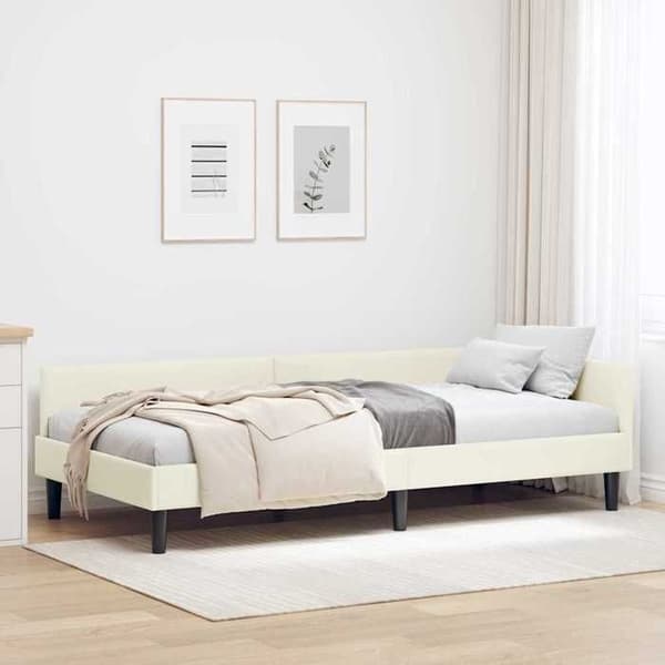 Maison Exclusive - Vinkel sengestel Creme 100 cm x 200 cm Velour