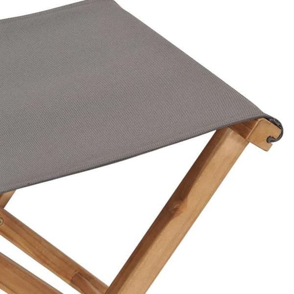 Maison Exclusive - Fällbara stolar set om 2 i solid teak och mörkgrått tyg