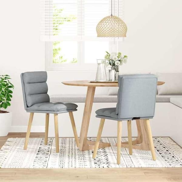 Maison Exclusive - Matstolar set om 2 ljusgrå tyg