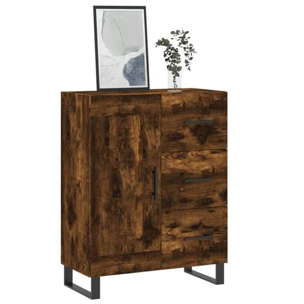Maison Exclusive - Buffé i rökig ek 69,5x34x90 cm ingenjörsträ