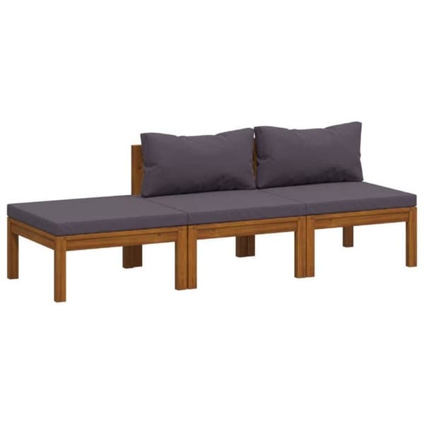 Maison Exclusive - Havegruppe 3 stk med pude i solid akacietræ