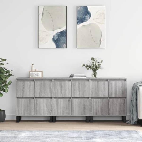 Maison Exclusive - 3 kpl Sonoma harmaa insinööripuusta valmistettu buffet Sonoma grå
