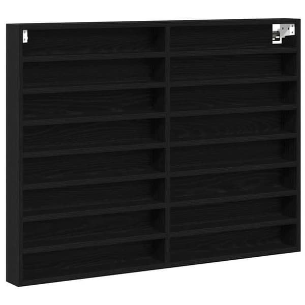 Maison Exclusive - Vitrine Vægmontering Sort Eg 100 x 8,5 x 75 cm svart ek