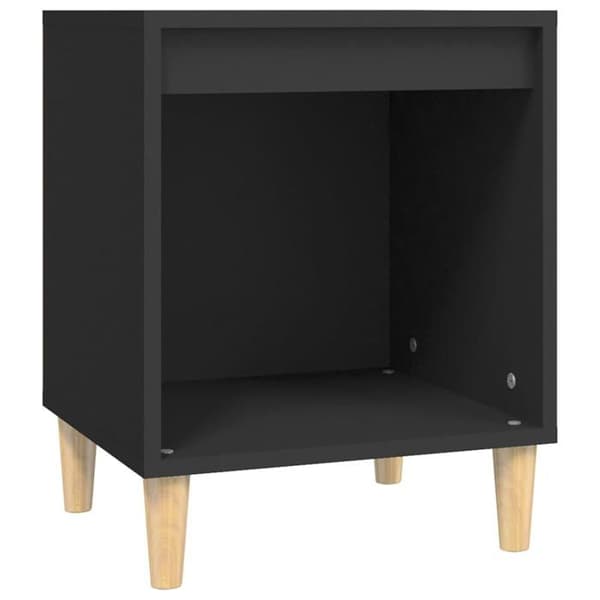 Nattabeller - Eksklusivt Hus - Sort - Ingeniørtræ - 40x35x50 cm Sort