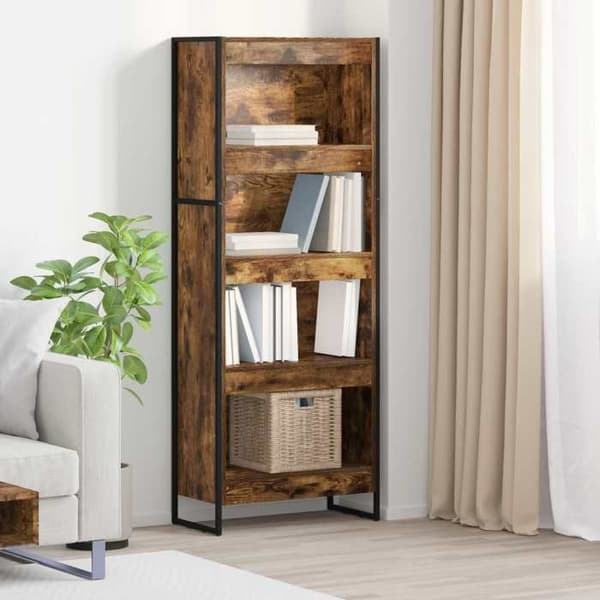 Maison Exclusive - Bibliotek 60 x 30 x 155 cm Ingeniørtræ Røget Eg