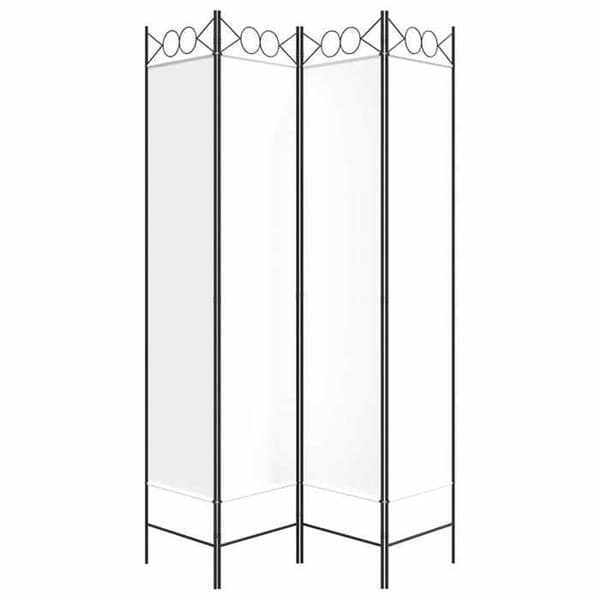 Maison Exclusive - Avskiljande vägg 4 paneler Vit 160x200 cm Tyg Vit