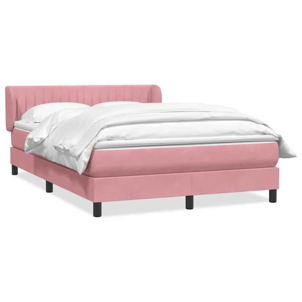 Maison Exclusive - Sängyn lattiapuu, jossa vaaleanpunainen patja 160x210 cm samettia