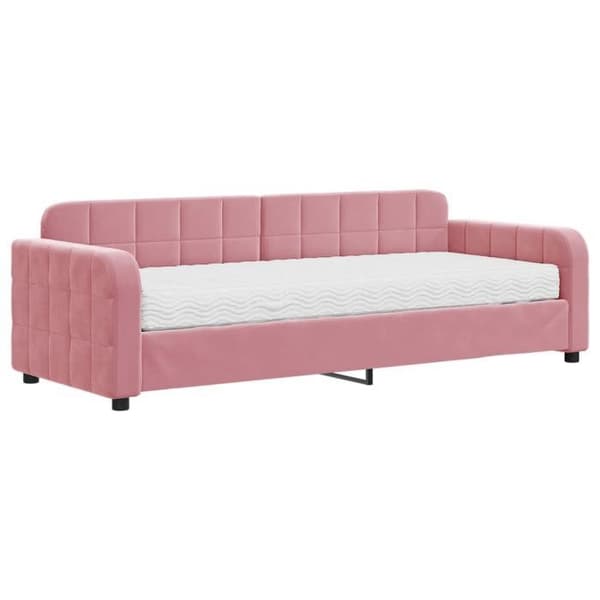 Maison Exclusive - Dagbädd med rosa madrass 80x200 cm sammet Ros