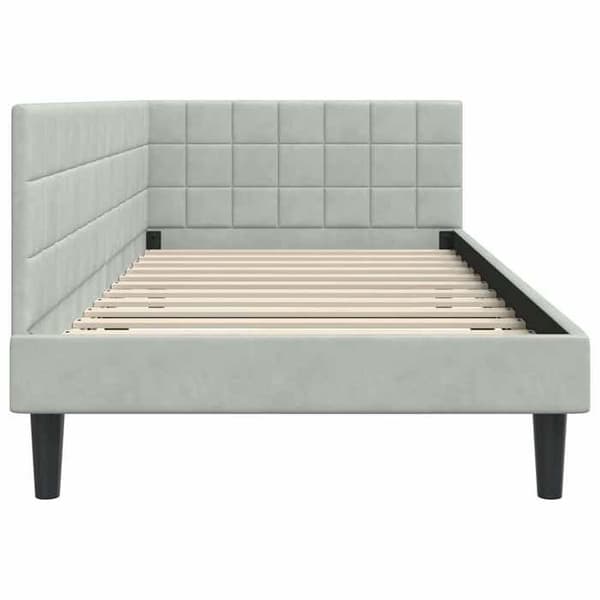 Maison Exclusive - L-formet sengestel Lys grå 100 cm x 200 cm Velour
