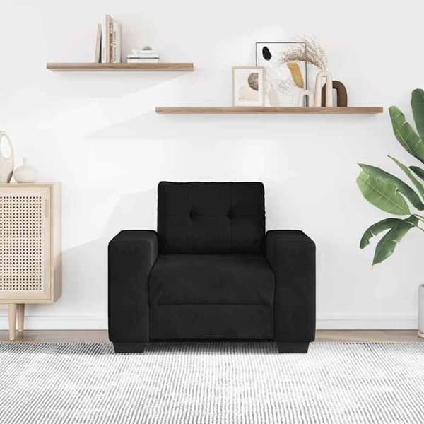 Maison Exclusive - Sort lænestol 100x78x80 cm velour