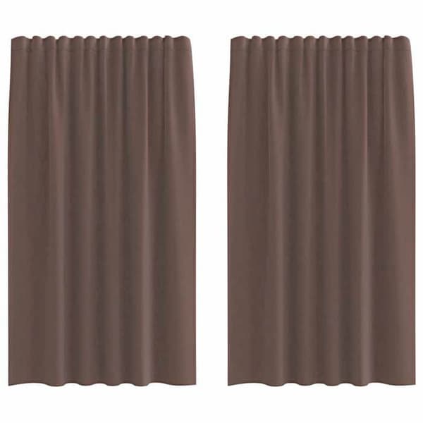 Voilage - MAISON EXCLUSIVE - Sæt med 2 dele - Stangtræk - 100% polyester - Brun kastanj