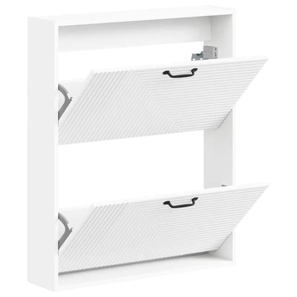 Væghængt skoskab - EKSKLUSIV HUS - HAARLEM - Hvid - 71x17x86 cm - Vendbare døre Vit