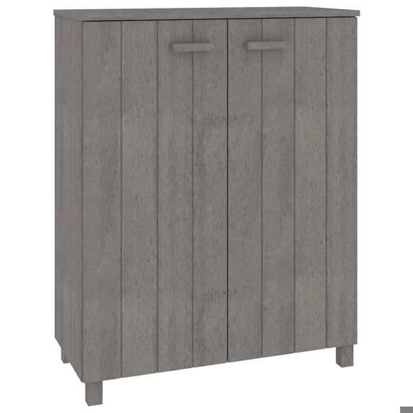Maison Exclusive - Kenkäkaappi HAMAR Vaaleanharmaa 85x40x108 cm Massiivipuu