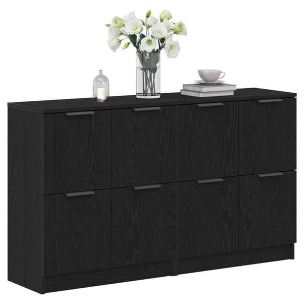 Buffet 2 dele - EKSKLUSIVT HUS - Moden - Sort eg - Ingeniørtræ - 60 x 30 x 70 cm svart ek