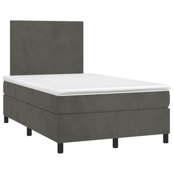 Maison Exclusive - Lamelsiftnet seng med mørkegrå LED-madras 120x190 cm