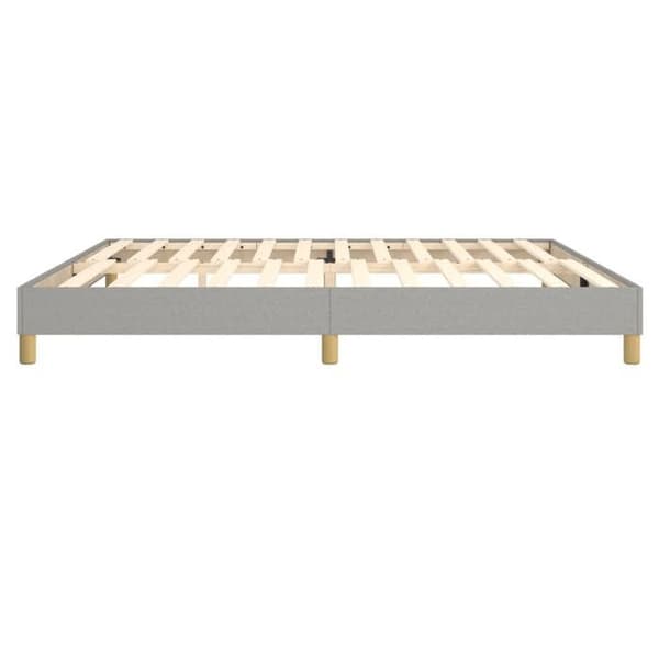 Maison Exclusive - Sängram med lameller ljusgrå 200x200 cm tyg ljusgrått