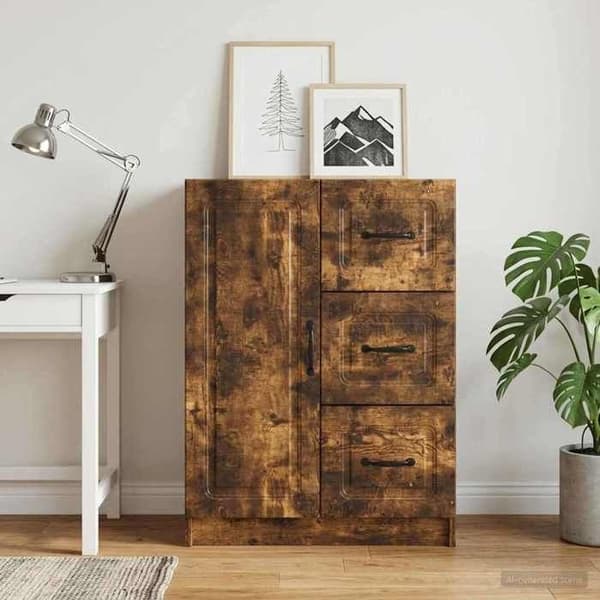 Maison Exclusive - Buffet Røget Eg 66 x 34,5 x 87 cm Ingeniørtræ