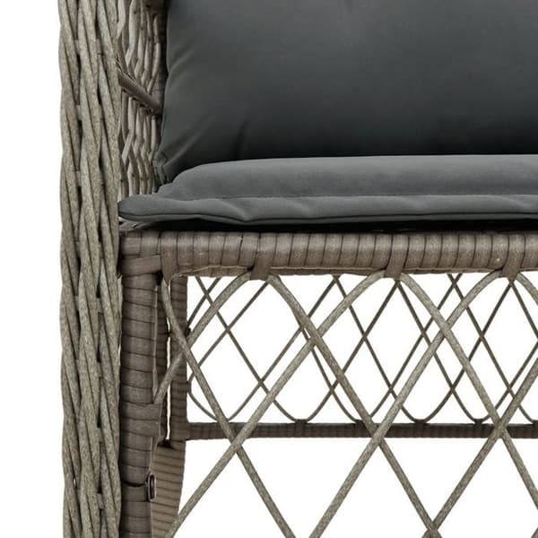 Maison Exclusive - Trädgårdsset 5 delar med grå kuddar i flätad resin