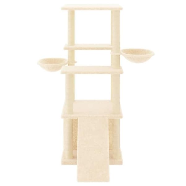 Maison Exclusive - Kissanpuu, jossa on kreppikuituinen raapimispuu, 133 cm Grädde