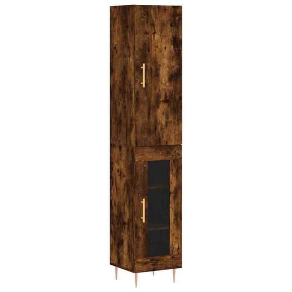 Maison Exclusive - Buffé hög Ek rökig 34,5x34x180 cm Ingenjörsträ