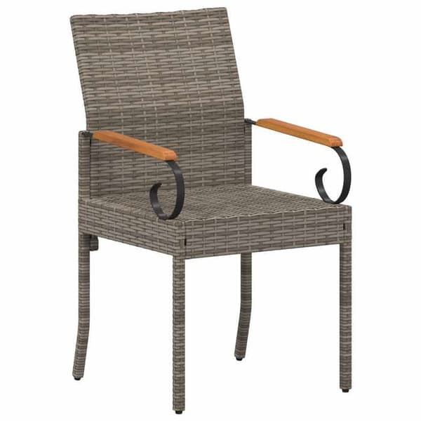 Maison Exclusive - Trädgårdsstolar 2 st Grå och Mörkgrå Poly Rattan och Akacia Grå