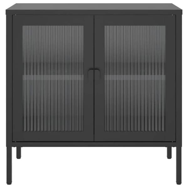 Maison Exclusive - Sort buffet 70x35x70 cm glas og stål