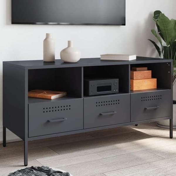 Maison Exclusive - TV-møbel antracit 100,5x39x50,5 cm stål antracit