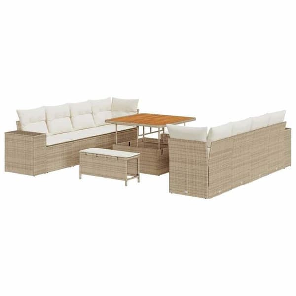 Maison Exclusive - Sæt af beige og creme polyrotin havemøbler beige