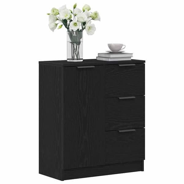 Maison Exclusive - Buffet Sort egetræ 60 x 30 x 70 cm Ingeniørtræ svart ek