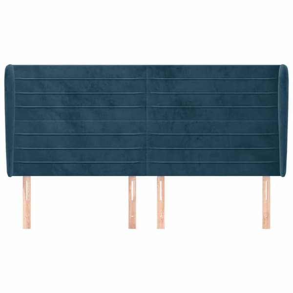 Maison Exclusive - Päätylevy korvilla Tummansininen 203x23x118/128 cm Sametti Mörkblå