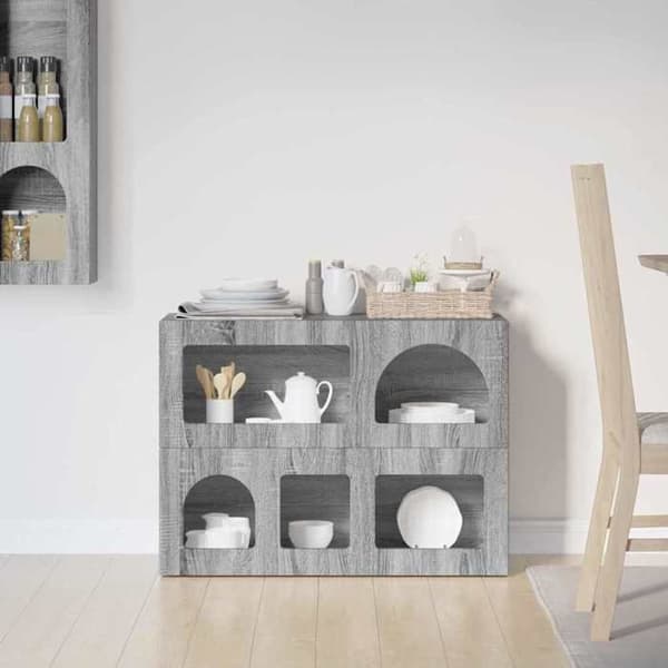 Maison Exclusive - Buffet ELST Harmaa Sonoma 80,5 x 35 x 59 cm Tekninen puu