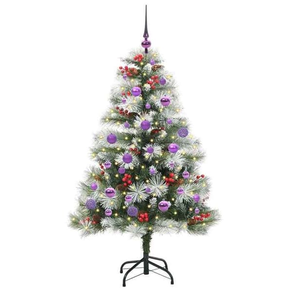 Maison Exclusive - Grön och vit konstgjord julgran 150 cm