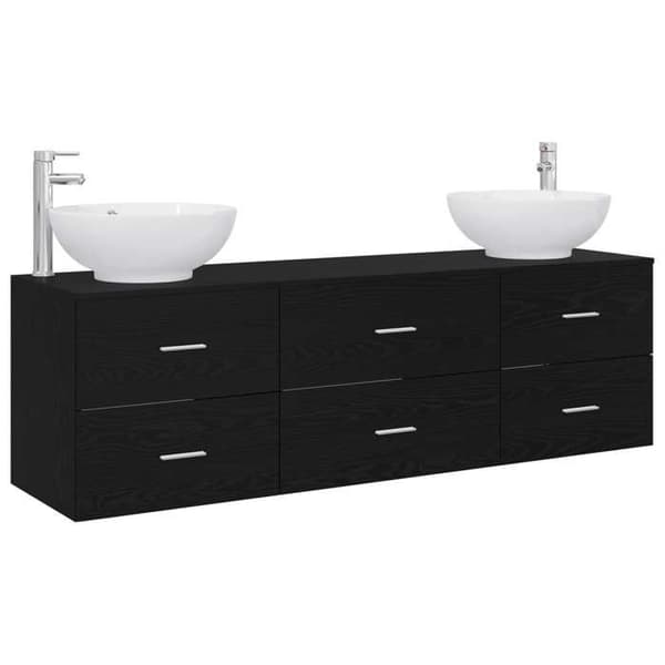 Maison Exclusive - 3-delars badrumsinredning i svart