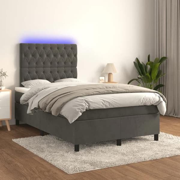 Maison Exclusive - Lamelsiftnet seng med mørkegrå LED-madras 120x190 cm