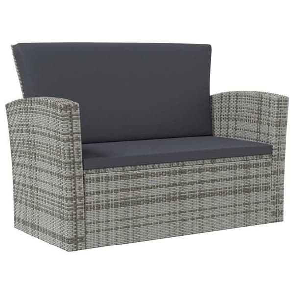 Maison Exclusive - Trädgårdsmöbler 16 delar med kuddar, flätad resin, grå